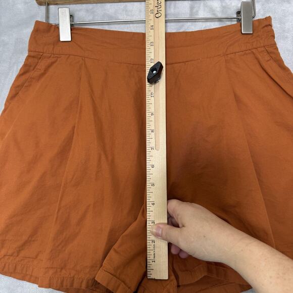 We Wore What Shorts Womens Large Brown High Waist Pleated Cotton Pockets Zipper - Picture 11 of 12